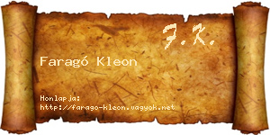 Faragó Kleon névjegykártya